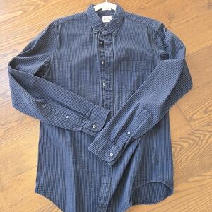 Men's J Crew Blue Checkered Seersucker Shirt